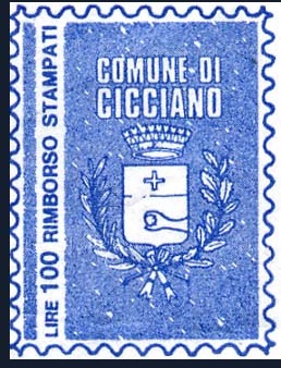 Marca da Bollo del Comune di CICCIANO su Carta Bianca di dimensioni 22,5 X 33 mm