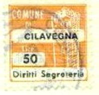 Marca da Bollo del Comune di CILAVEGNA su Carta Bianca Sottile di dimensioni 20 x 20 mm