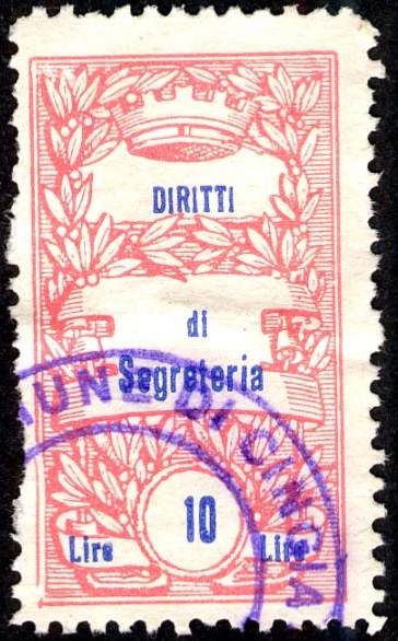 Marca da Bollo del Comune di CINGIA DE BOTTI su Carta Bianca Sottile di dimensioni 20 x 35 mm