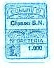 Marca da Bollo del Comune di CISANO SUL NEVA su Carta Bianca di dimensioni 15 x 20 mm