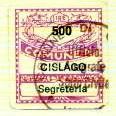 Marca da Bollo del Comune di CISLAGO su Carta Bianca di dimensioni 19 x 21 mm