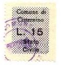 Marca da Bollo del Comune di CISTERNINO su Carta Bianca di dimensioni 17,5 x 22 mm