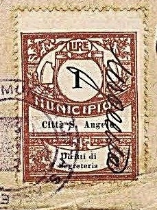 Marca da Bollo del Comune di CITTA´ SANT´ANGELO su Carta Bianca Sottile di dimensioni 23 X 33 mm