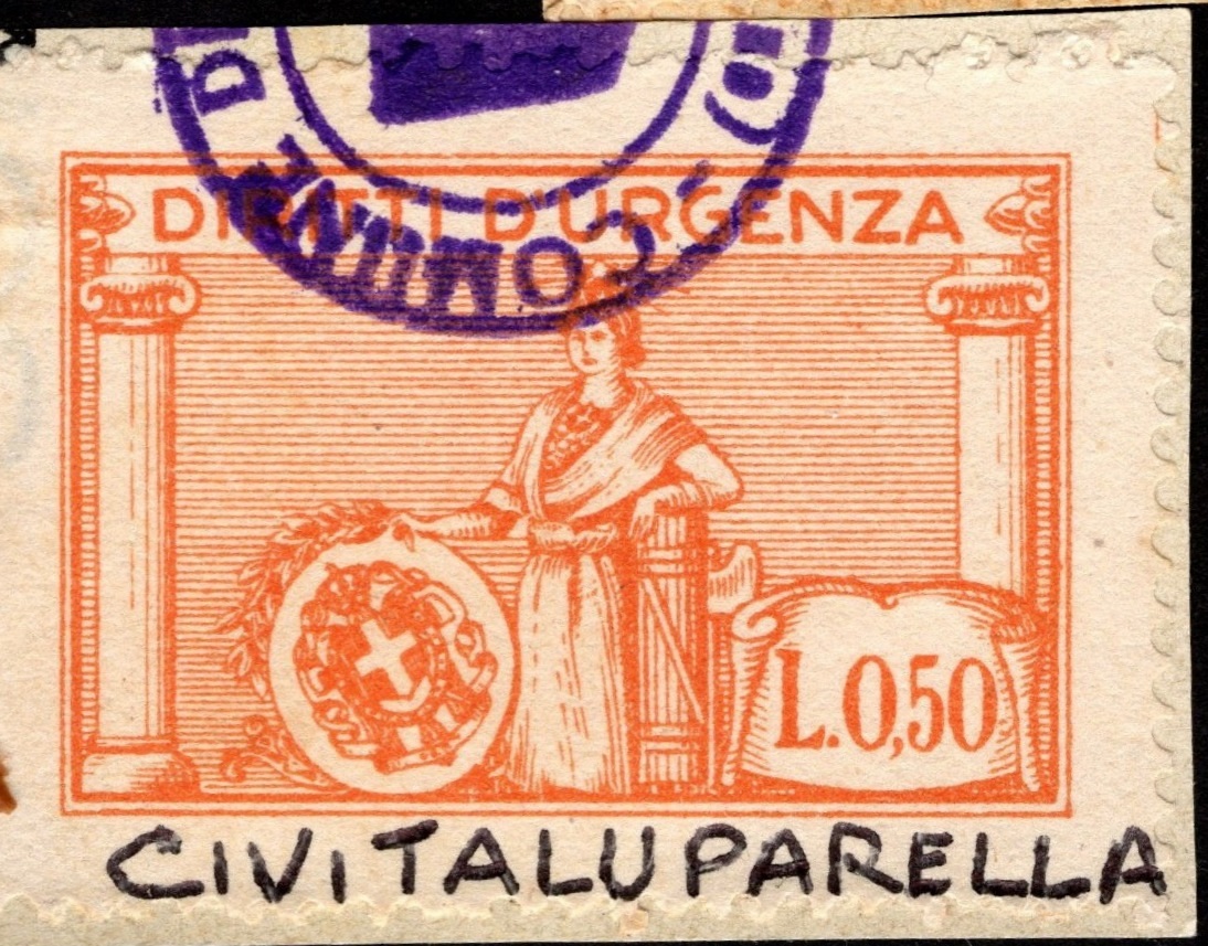 Marca da Bollo del Comune di CIVITALUPARELLA su Carta Blu di dimensioni 32 x 21 mm