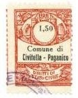 Marca da Bollo del Comune di CIVITELLA PAGANICO su Carta Bianca Sottile di dimensioni 21,5 x 28 mm