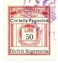 Marca da Bollo del Comune di CIVITELLA PAGANICO su Carta Bianca di dimensioni 21 x 24 mm