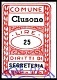 Marca da Bollo del Comune di CLUSONE su Carta Bianca di dimensioni 20 x 30 mm