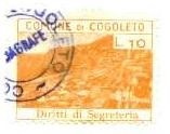 Marca da Bollo del Comune di COGOLETO su Carta Bianca Sottile di dimensioni 30,5 x 22,5 mm