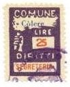 Marca da Bollo del Comune di COLERE su Carta Bianca di dimensioni 18,5 x 25 mm