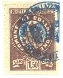 Marca da Bollo del Comune di COLLAZZONE su Carta Bianca di dimensioni 24,5 x 35 mm