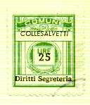 Marca da Bollo del Comune di COLLESALVETTI su Carta Bianca Sottile di dimensioni 21 x 24 mm