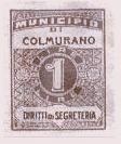 Marca da Bollo del Comune di COLMURANO su Carta Bianca di dimensioni 22,5 x 29 mm