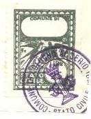 Marca da Bollo del Comune di COLOGNO AL SERIO su Carta Bianca di dimensioni 22 x 29 mm