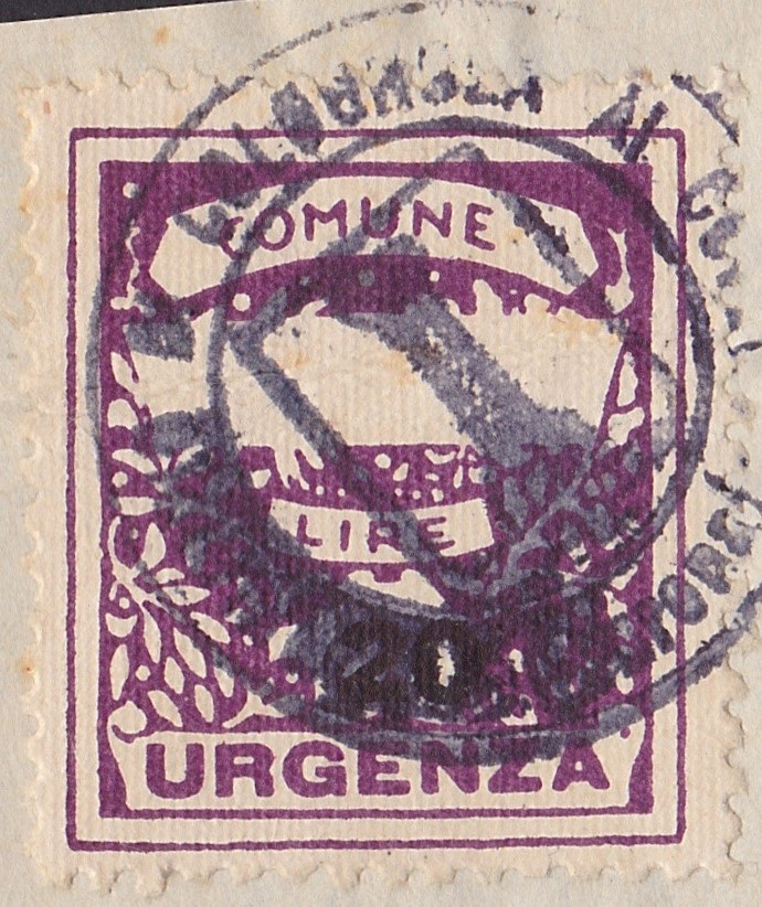 Marca da Bollo del Comune di COLOGNOLA AI COLLI su Carta Bianca di dimensioni 22,5 x 29 mm