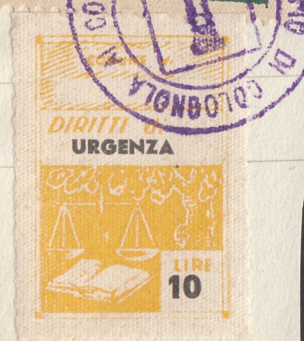 Marca da Bollo del Comune di COLOGNOLA AI COLLI su Carta Bianca di dimensioni 21 x 31,5 mm