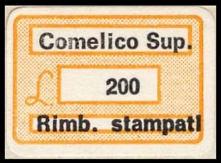 Marca da Bollo del Comune di COMELICO SUPERIORE su Carta Bianca di dimensioni 19 x 14 mm