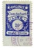 Marca da Bollo del Comune di CONDOFURI su Carta grigio di dimensioni 19 x 25,5 mm