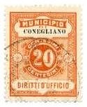 Marca da Bollo del Comune di CONEGLIANO su Carta Bianca di dimensioni 23,5 x 30 mm
