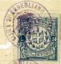Marca da Bollo del Comune di CONEGLIANO su Carta Bianca di dimensioni 23,5 x 26 mm
