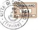 Marca da Bollo del Comune di CONEGLIANO su Carta Bianca di dimensioni 19 x 13 mm