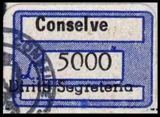 Marca da Bollo del Comune di CONSELVE su Carta Bianca di dimensioni 19 x 13 mm