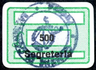 Marca da Bollo del Comune di CONSELVE su Carta Bianca di dimensioni 19 x 13 mm