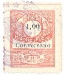 Marca da Bollo del Comune di CONVERSANO su Carta Bianca Sottile di dimensioni 22 x 28 mm