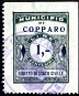 Marca da Bollo del Comune di COPPARO su Carta Bianca di dimensioni 23,5 X 30,5 mm