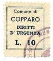 Marca da Bollo del Comune di COPPARO su Carta Bianca Sottile di dimensioni 19,5 x 22,5 mm