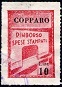 Marca da Bollo del Comune di COPPARO su Carta Bianca di dimensioni 19 x 28 mm