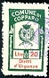 Marca da Bollo del Comune di COPPARO su Carta Bianca di dimensioni 17 x 29,5 mm