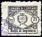 Marca da Bollo del Comune di COPPARO su Carta Bianca di dimensioni 24 x 20,5 mm