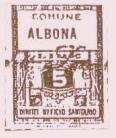 Marca da Bollo del Comune di ALBONA su Carta Bianca di dimensioni 22 x 30 mm