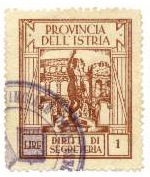 Marca da Bollo del Comune di POLA su Carta Bianca Sottile di dimensioni 28 x 35 mm