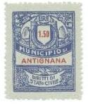 Marca da Bollo del Comune di ANTIGNANA su Carta Blu di dimensioni 22 x 28,5 mm