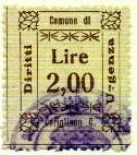 Marca da Bollo del Comune di CORIGLIANO CALABRO su Carta Bianca di dimensioni 22 x 26,5 mm