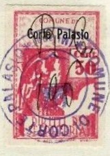 Marca da Bollo del Comune di CORTE PALASIO su Carta Bianca di dimensioni 24 x 33 mm
