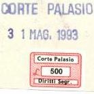 Marca da Bollo del Comune di CORTE PALASIO su Carta Bianca di dimensioni 18,5 x 13 mm