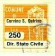 Marca da Bollo del Comune di CORVINO SAN QUIRICO su Carta Bianca di dimensioni 20 x 20 mm