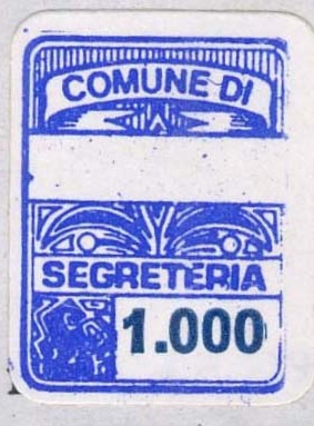 Marca da Bollo del Comune di CRAVAGLIANA su Carta Bianca di dimensioni 15,5 x 20,5 mm