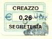 Marca da Bollo del Comune di CREAZZO su Carta Bianca di dimensioni 20 x 14 mm