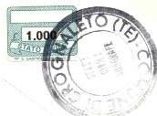 Marca da Bollo del Comune di CROGNALETO su Carta Bianca Sottile di dimensioni 18,5 x 14,5 mm