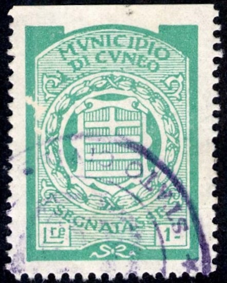 Marca da Bollo del Comune di CUNEO su Carta Bianca Sottile di dimensioni 21 x 30 mm