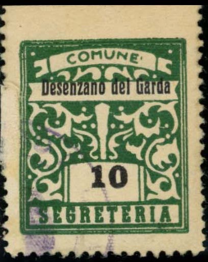 Marca da Bollo del Comune di DESENZANO DEL GARDA su Carta Bianca Sottile di dimensioni 24 x 31 mm