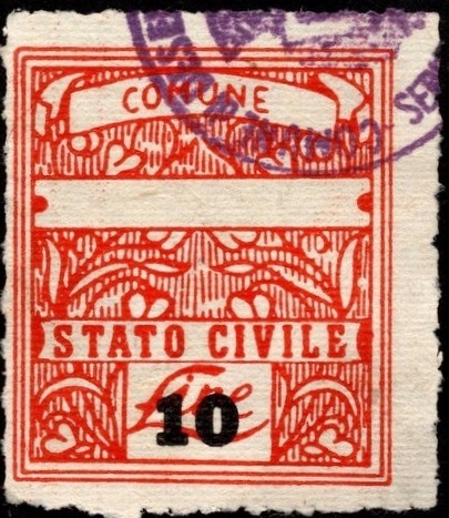 Marca da Bollo del Comune di DESENZANO DEL GARDA su Carta Bianca di dimensioni 22 x 29 mm