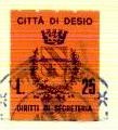 Marca da Bollo del Comune di DESIO su Carta Bianca di dimensioni 20 x 25 mm