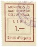 Marca da Bollo del Comune di SAN DORLIGO DELLA VALLE su Carta Bianca di dimensioni 24 x 31 mm