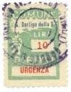 Marca da Bollo del Comune di SAN DORLIGO DELLA VALLE su Carta Bianca Sottile di dimensioni 18 x 25 mm
