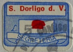 Marca da Bollo del Comune di SAN DORLIGO DELLA VALLE su Carta Bianca di dimensioni 20 x 14 mm