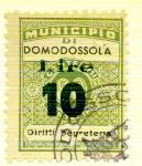 Marca da Bollo del Comune di DOMODOSSOLA su Carta Bianca di dimensioni 22,5 x 29 mm
